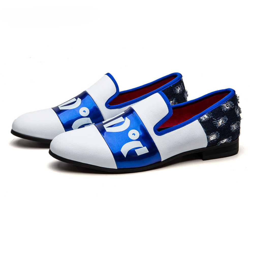 Mocassins formels à enfiler pour hommes, chaussures plates pour hommes, mocassins blancs, chaussures de conduite décontractées, impression de mode, style moderne, nouveau, 2024