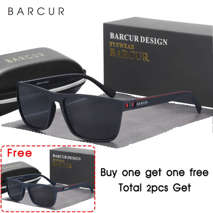 BARCUR Design-Lunettes de soleil polarisées TR90 pour homme et femme, accessoire de sport léger, protection UVAB