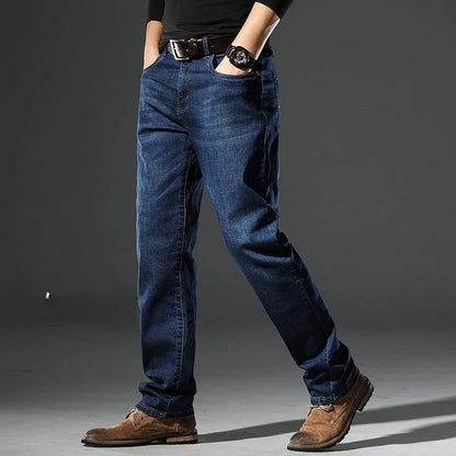 Jeans droits baggy pour hommes, pantalons de cow-boy classiques, jjdenim régulier, tuyau serré élastique, décontracté, taille basse, empilé goth xs