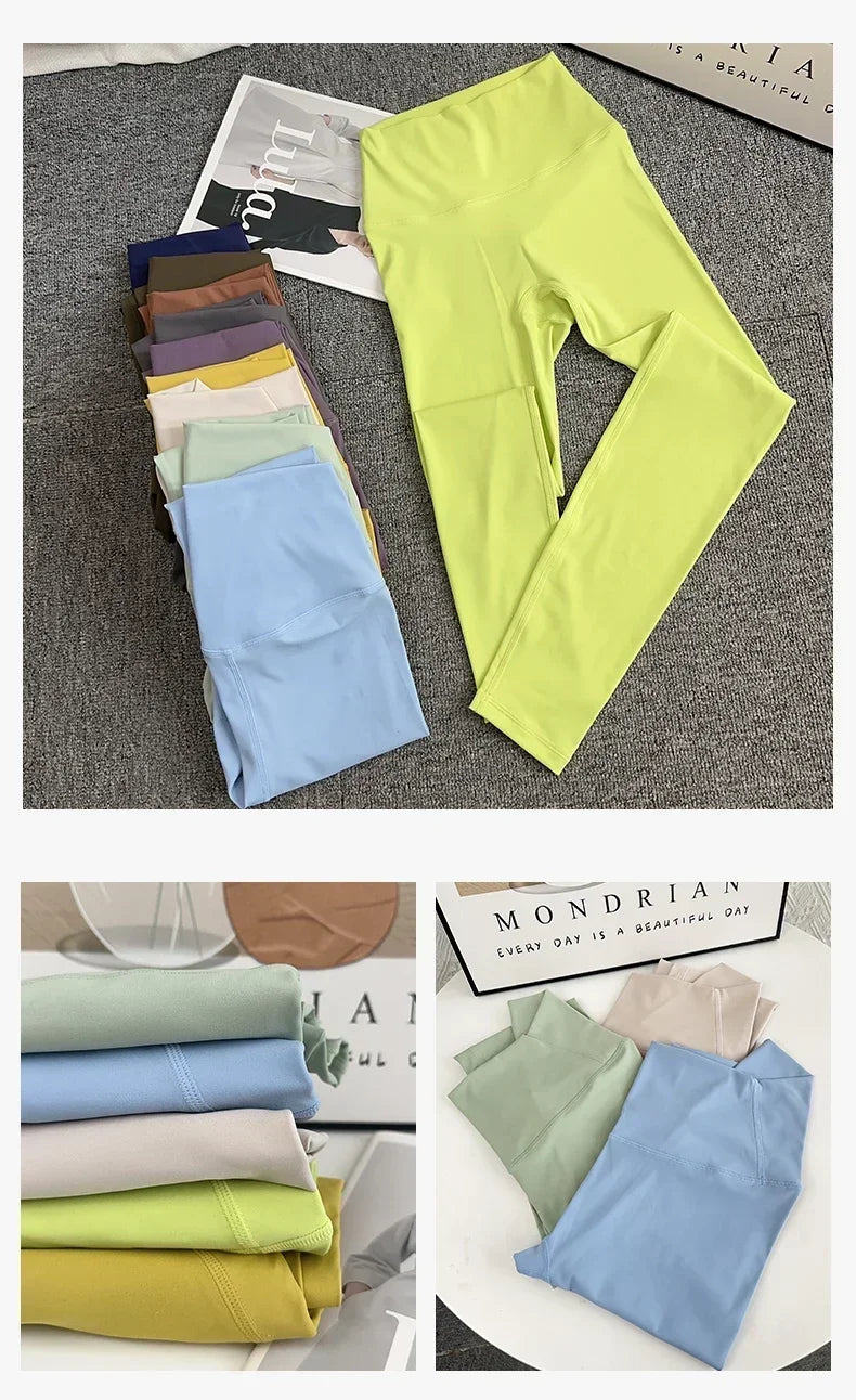 Offre spéciale Fitness femme Leggings pantalons de course sensation nue Leggings taille haute Push Up Sport femmes Fitness course Yoga pantalon