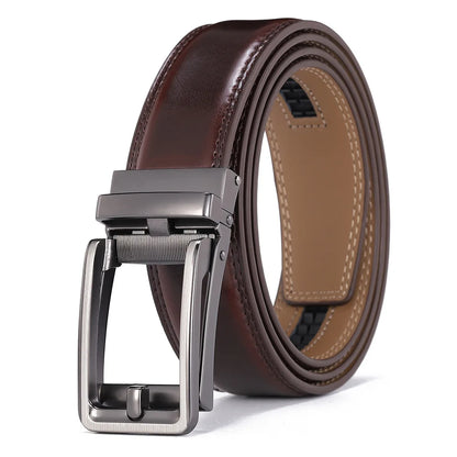 Blanc boucle automatique hommes ceinture en cuir hommes mode pantalons décontractés ceinture de Golf en cuir véritable homme pantalon décontracté ceintures mâle