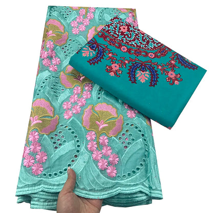 Tissu africain en dentelle de Voile suisse, 2.5 + 3 yards, véritable cire pour coudre une robe de soirée, nouvel arrivage