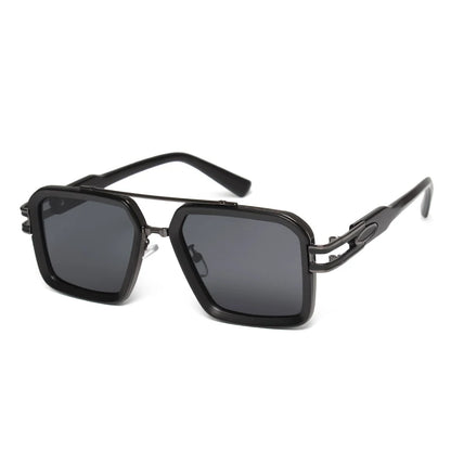 2025 Steam Punk lunettes De soleil rétro carré hommes femmes mode Double faisceau lunettes unisexe cadre en métal nuances à la mode Oculos De Sol