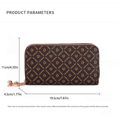 Portefeuille long simple de grande capacité, Sac à fermeture éclair en simili cuir, Sac d'embrayage multifonctionnel décontracté