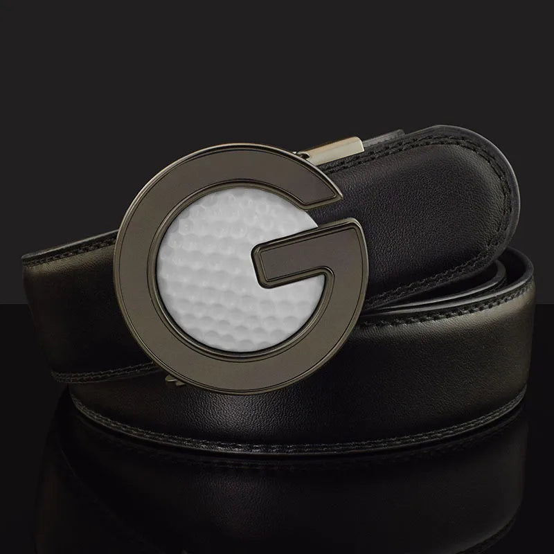 Ceinture de Golf blanche pour hommes, Texture cuir, coiffeur, boucle automatique, Simple, haute qualité, décontractée, pantalon pour jeunes