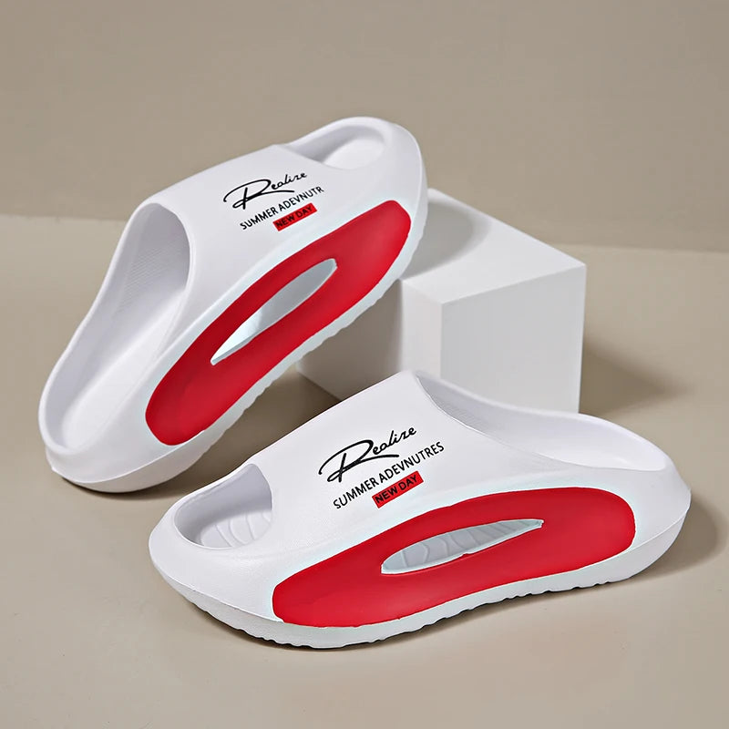 Pantoufles de Couple, vêtements d'extérieur d'été, sandales de plage antidérapantes à semelles épaisses, sandales pour hommes et femmes