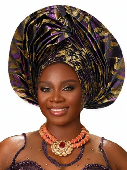 Casquette Turban plissée à paillettes pour femmes, enveloppe de tête pour dame, foulard musulman, chapeau, couvre-chef africain, 2025