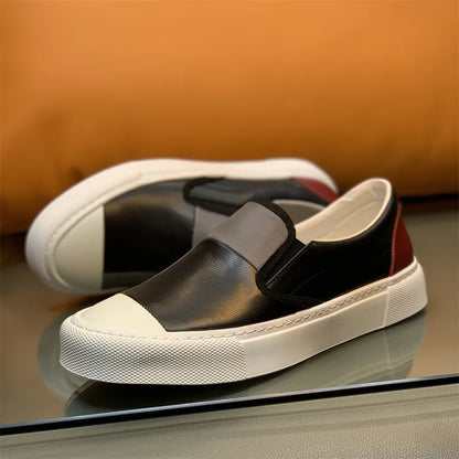 Mocassins plats en cuir véritable pour hommes, chaussures basses respirantes, design de nuit de documents, haute qualité, mode