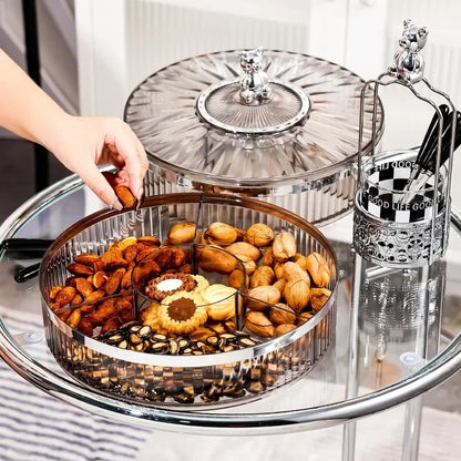 Boîte à snacks transparente multicouche, anti-poussière, acrylique, fruits secs, boîte de rangement pour bonbons et noix, salon moderne, conteneur solaire