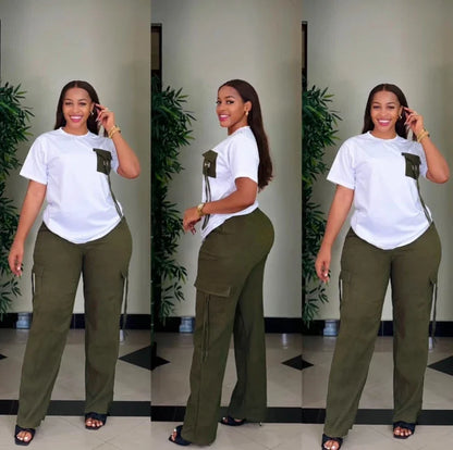 Ensemble Dashiki Africain pour Femme, Haut et Pantalon Assortis, Vêtements d'Été et d'Automne, Nouvelle Collection, 2 Pièces