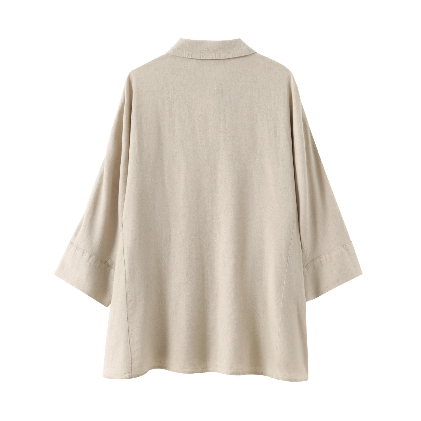 TRAFZA 2024 femmes 2 pièces ensemble taille élastique poche plis décorer pantalon à jambes larges + solide simple boutonnage fente ourlet Blouse haut