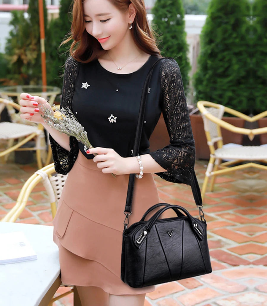 Sacs à main en cuir souple pour femmes, sac à bandoulière initié, sac fourre-tout décontracté, haute qualité, créateur de luxe, mode pour dames, 2024