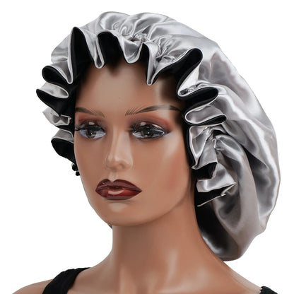 Bonnet de cheveux minimaliste Double couche en Satin, 1 pièce, bonnets de sommeil pouvant être portées des deux côtés, casquette polyvalente pour hommes/femmes