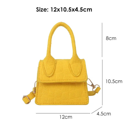 Sac à main en feutre coloré pour femme, mini sacs à main, sac à bandoulière, motif pierre, initié