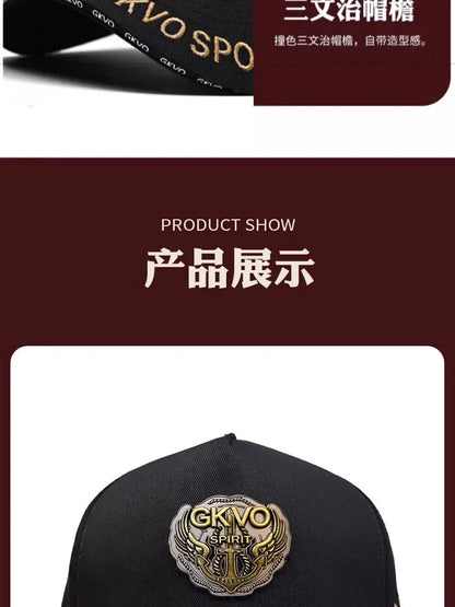 Casquette de baseball Four Seasons Tall Crown pour homme, grande taille, chapeau avec visage ombré, casquette à visière verde, nouveau, 2024