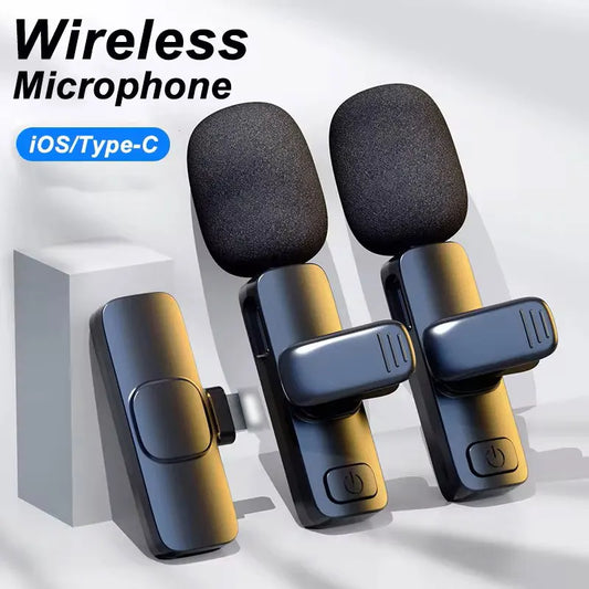 Microphone Lavalier sans fil, Mini micro d'enregistrement Audio et vidéo Portable pour iPhone Android, diffusion en direct et jeu