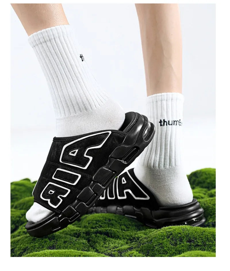 Nouveaux hommes d'été pantoufles homme coussin d'air pantoufles de créateur tongs pour hommes doux antidérapant pantoufles de sport pour hommes Chanclas Hombre