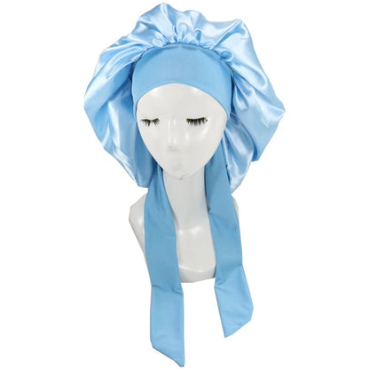 Nouveau bonnet de cheveux en Satin pour dormir, Invisible, plat, Imitation soie, rond, soins capillaires pour femmes, couvre-chef, bouton de réglage de cérémonie, chapeau de nuit