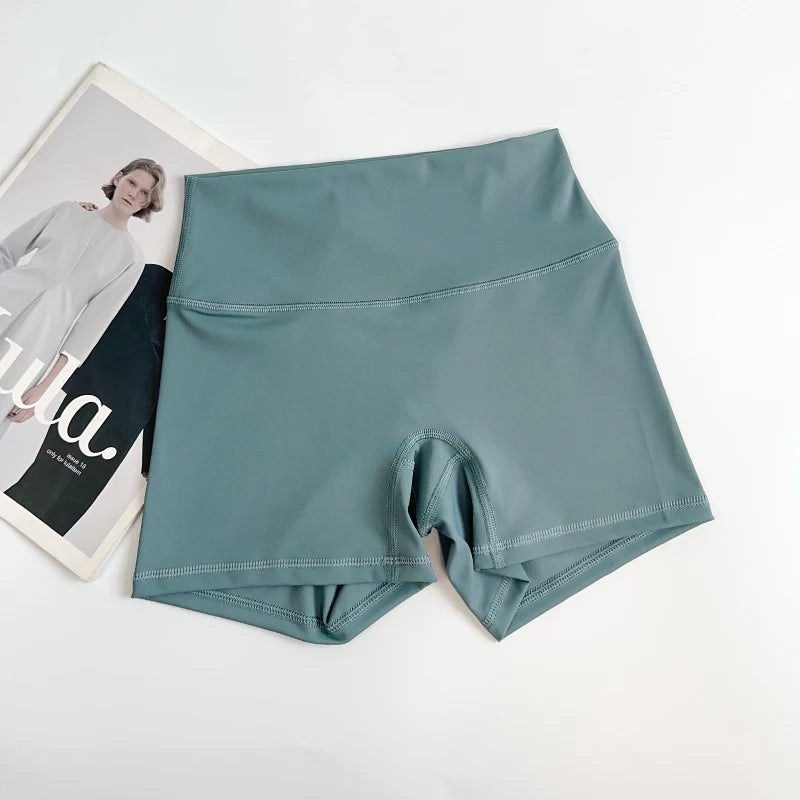 Short de motard de sport pour femmes, sensation nue, taille haute, Yoga, Push Up, Leggings de Fitness, contrôle du ventre, Slim