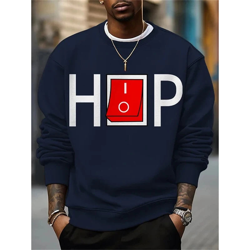 Sweat-shirt drôle à manches longues pour hommes, Streetwear rétro, Pull Hip Hop, Haut solide, Vêtements pour hommes, Harajuku, Printemps, Nouveau, Y2k PVD, 2025