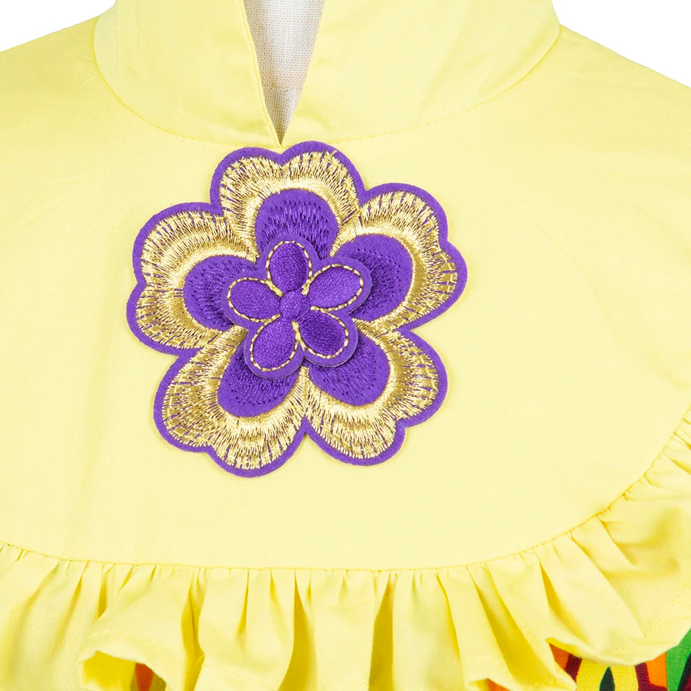 Bintarealwax-Vêtements traditionnels africains pour enfants, robes à volants pour filles, nouvelle mode, Dashiki mignon, WYT575