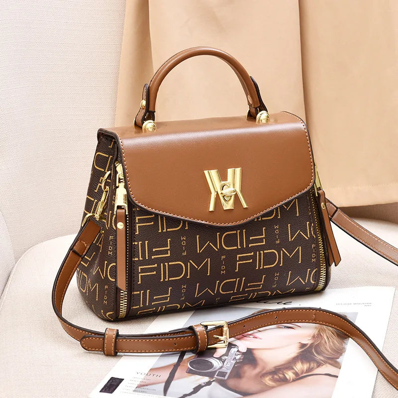 Sac à bandoulière imprimé de luxe pour femme, design de mode, accessoires en métal, marque initiée, sac à main féminin