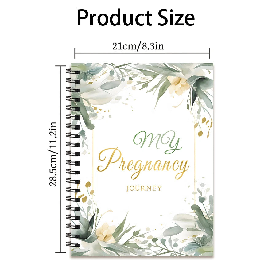 Ensemble Journal de grossesse : autocollants, traqueur hebdomadaire, livre de mémoire florale de style Ink (8,3 x 11,2", 32 pages) - Registre prénatale, nouvelle maman Gi