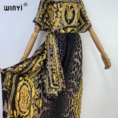 WINYI-Robe de Soirée Élégante et Surdimensionnée pour Femme, Caftan à Imprimé Africain, Nouvelle Mode 2022