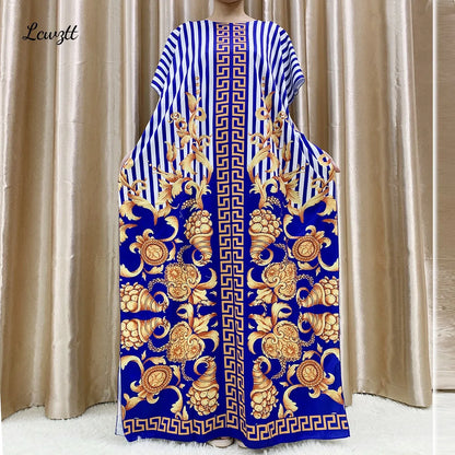 Mode nouveau Style fleur manches africain Dashiki imprimé fleuri taille ceinture coton Caftan dame été Maxi robes décontractées robes