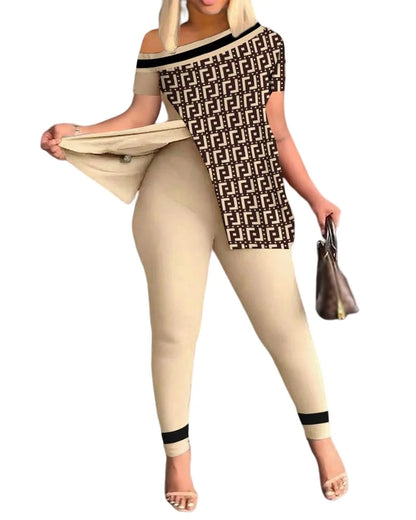 Ensemble 2 pièces imprimé pour femme, nouvelle collection printemps et été