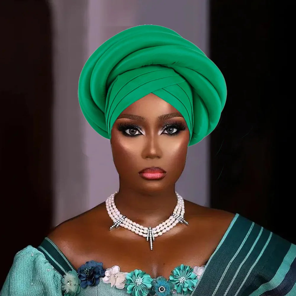Turban Tressé pour Femme Africaine, Couvre-Chef Brut du Nigeria, Chapeau Musulman de ix, Vêtement de Sauna