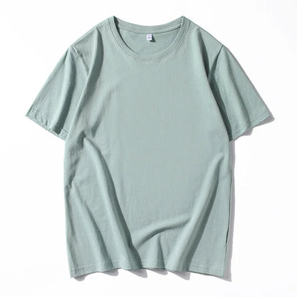 T-shirt manches courtes homme, uni et décontracté, 100% coton, 12 pièces, été