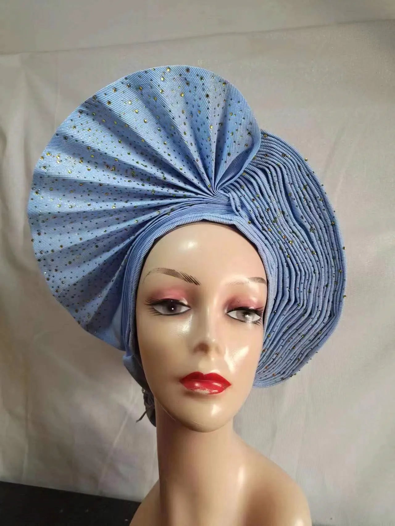 Turban de tête musulman pour femmes, Gele africain violet, casquettes déjà fabriquées, Auto Aso Oke, cravate de sauna Gele, chapeau rond pour dames, Z620-2 de fête