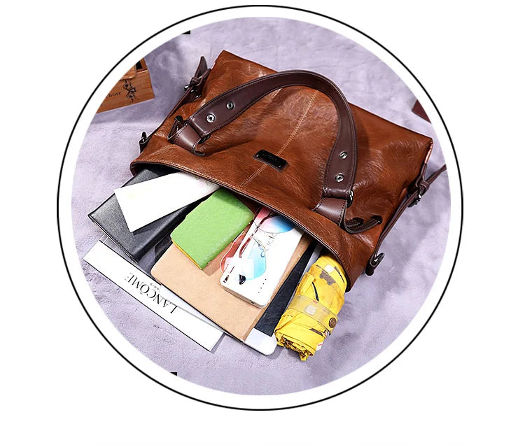 Sac fourre-tout décontracté pour femmes, sacs à main en cuir souple, sacs à bandoulière Vintage de grande capacité, nouvelle mode 2023