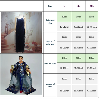 Robes africaines luxueuses pour femmes, grande taille, paire avec sous-vêtements en dentelle, vêtements afro-américains