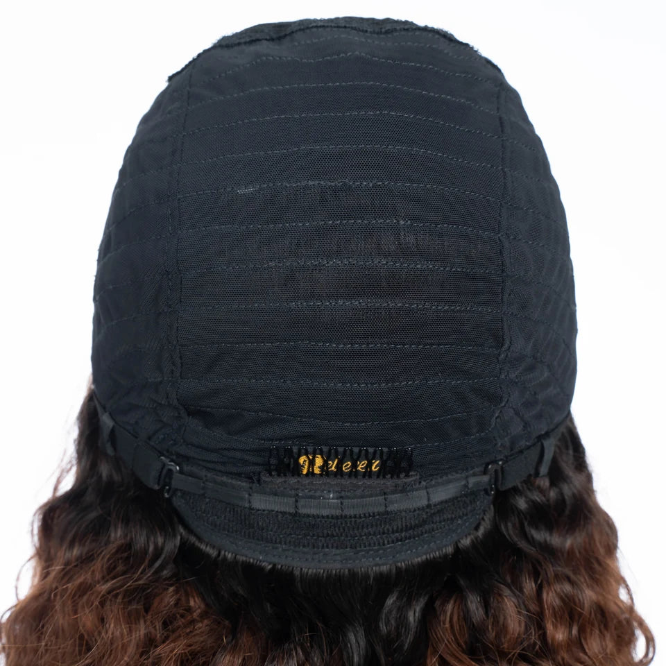 Lekker couleur courte Pixie Afro crépus bouclés Bob 100% perruques de cheveux humains avec frange pour les femmes brésilien Remy cheveux Ombre brun perruques