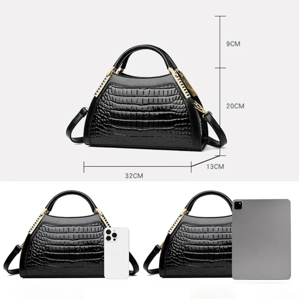 Alligator cuir verni épaule bandoulière sacs à main pour femmes marque de luxe sacs à main femmes sacs concepteur Hobos deux couches Sac
