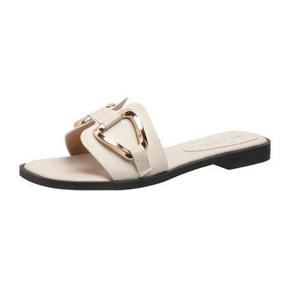 Pantoufles de luxe pour femmes, Design à boucle, petit Style d'encens, sandales plates décontractées pour femmes, vêtements externes, diapositives de plage de sable d'été pour femmes