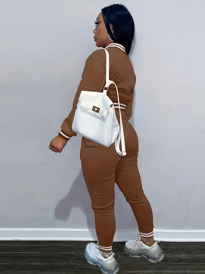 Veste de Baseball Pop de couleur Pure pour femmes, costume de sport à simple boutonnage, deux pi, printemps et automne, Europe et états-unis