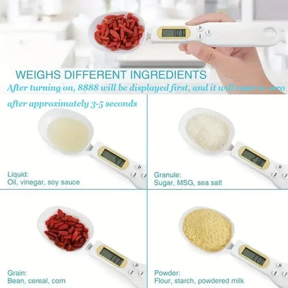 Balance de cuisine numérique électronique LCD, mini cuillère, balance alimentaire, cuisson, farine, lait, café en poudre, mesure du poids, 0.1-500g