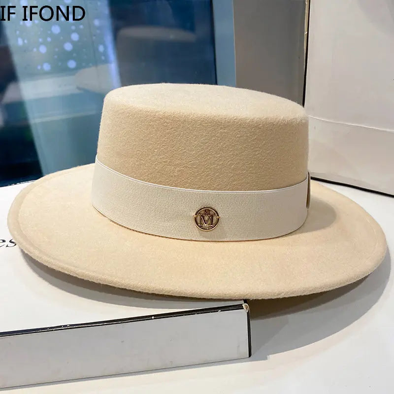 Fedora chapeaux pour femmes mode élégant melon robe casquettes Panama église mariage ruban bande chapeau hommes feutre Jazz chapeau
