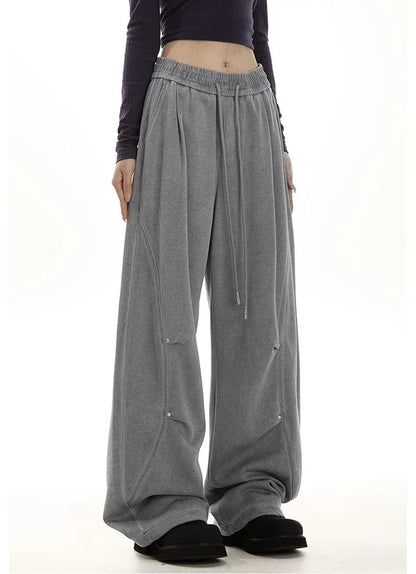 Pantalon de survêtement américain pour femmes, Streetwear, taille haute, Vintage, droit, Hip Hop, Harajuku, ample, à lacets, jambes larges, Baggy