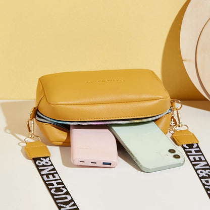 Yogodlns mode petit sac carré pour femmes en cuir PU sac à bandoulière lettre sangle sac à bandoulière sac à main tendance Bolsa