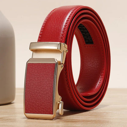 Ceinture à boucle automatique dorée hommes et femmes ceintures décontractées de mode universelle rouge bleu vert noir blanc Cinturon ceinture féminine