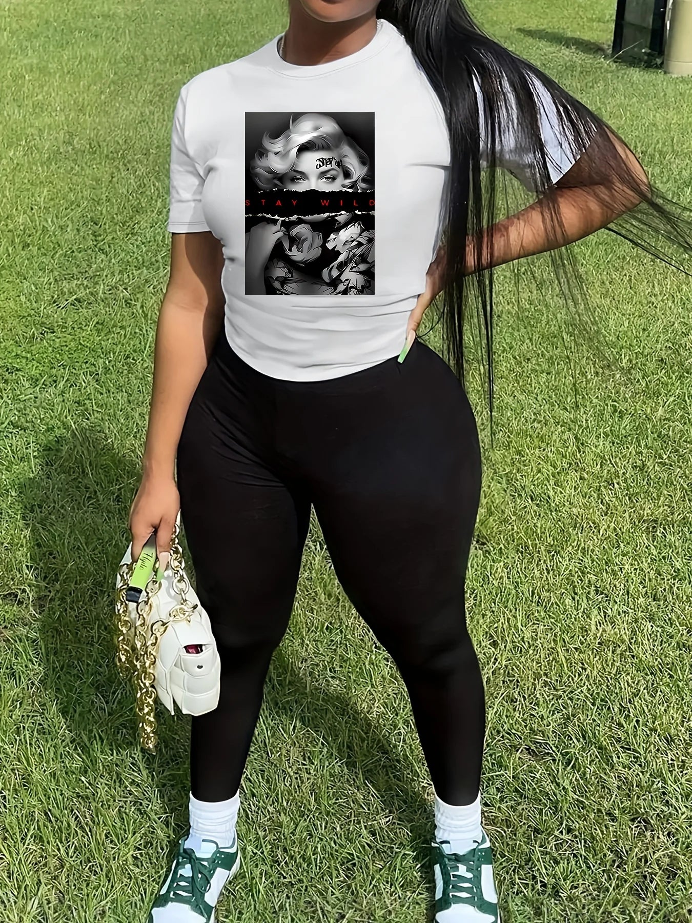 Ensemble de tenue de sport pour femmes, grande taille, lettre imprimée, T-shirt noir à manches courtes, haut et pantalon, Fitness, ensemble 2 pièces