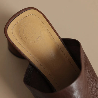 Sandales d'été en peau de mouton souple pour femmes, diapositives ald-on, talon rond de 6cm, élégantes, dames, grande taille 34-41, escarpins habnommée quotidiens minces, chaussures