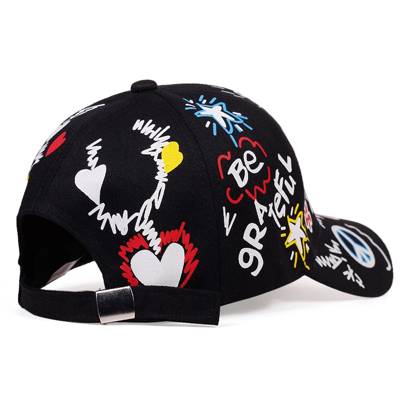Lettre impression graffiti hip hop casquette de baseball mode en plein air couple universel sauvage chapeau de soleil sport casquettes décontractées papa chapeaux