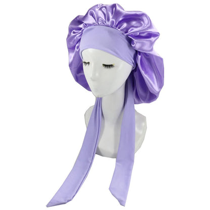 Nouveau bonnet de cheveux en Satin pour dormir, Invisible, plat, Imitation soie, rond, soins capillaires pour femmes, couvre-chef, bouton de réglage de cérémonie, chapeau de nuit
