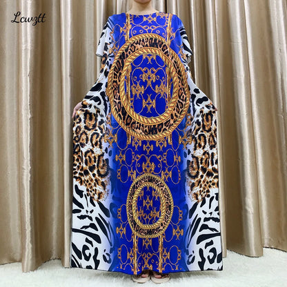 Mode nouveau Style fleur manches africain Dashiki imprimé fleuri taille ceinture coton Caftan dame été Maxi robes décontractées robes