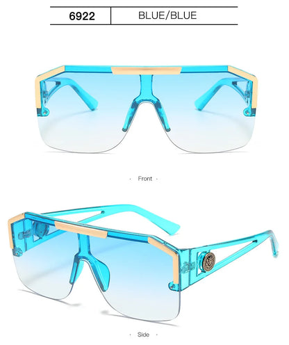 Lunettes de soleil carrées surdimensionnées pour hommes et femmes, à la mode, pour sport, conduite, dégradé de couleur, Uv400 2023